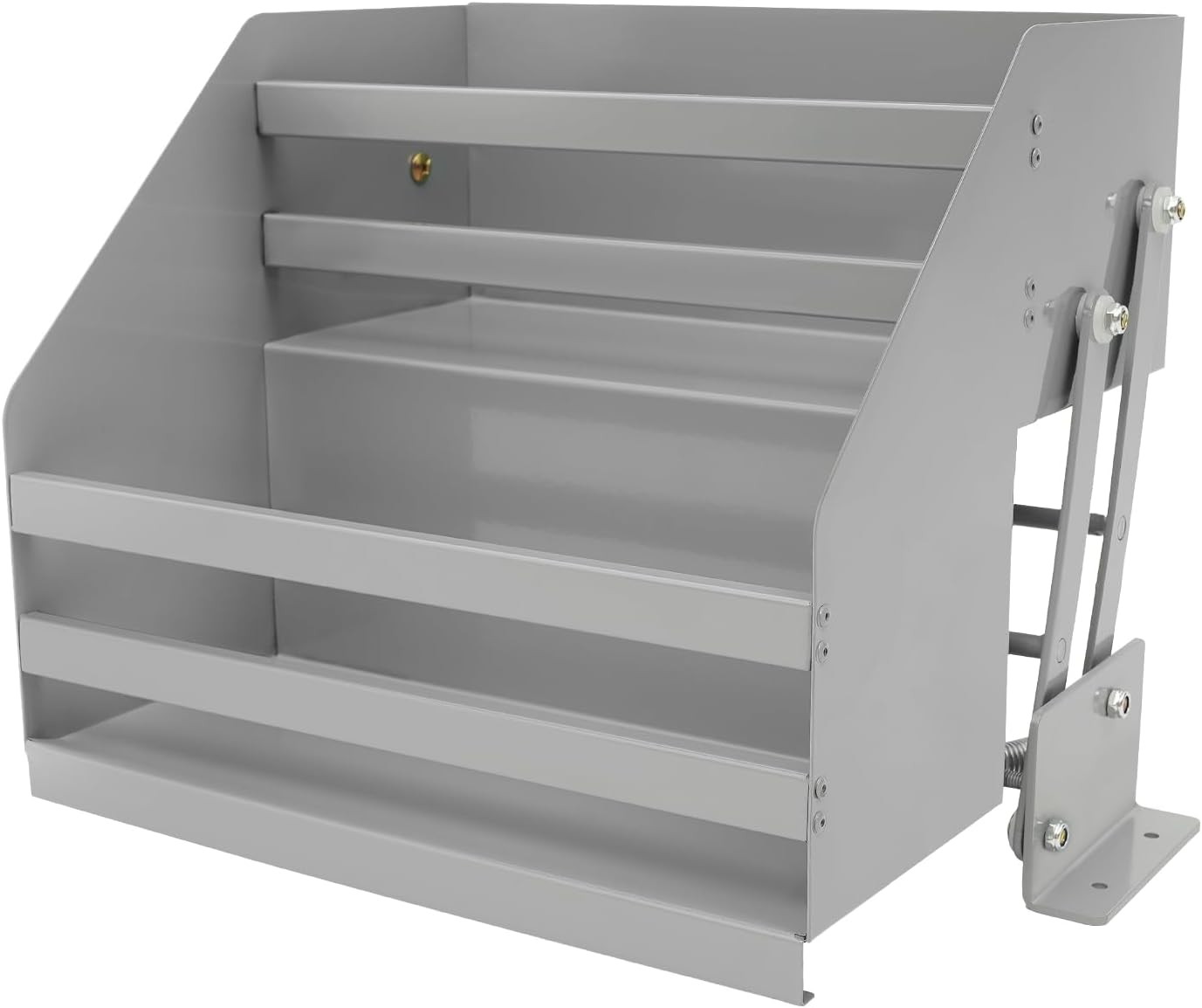 Pull-Down Spice Rack for Upper Cabinets - Heavy Duty 2-Tier Kitchen Cabinet Organizer with 22.05lbs Capacity, Space-Saving Retractable Shelf, Fits 4.72x11.81in Bottle, 15.55x11.42x11.42in