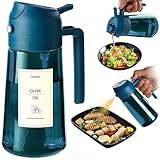 TrendPlain Pulverizador Aceite Spray 470ml - 2 en 1 Spray Aceite Cocina, Dispensadora para Freidora de Aire, Ensaladas, Vinagre y Accesorios Cocina (1 unidad, Azul Marino-2)