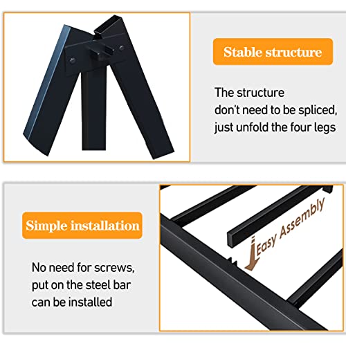 Comasach Twin Xl Bed Frame 18 Inch Tall Metal Steel Slats With 3500 Pounds Support For Mattress, No Box Spring Needed,Noise-Free,Easy Assembly #TOP4