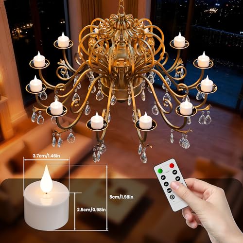 Velas de té recargables sin llama con llama 3D y control 2