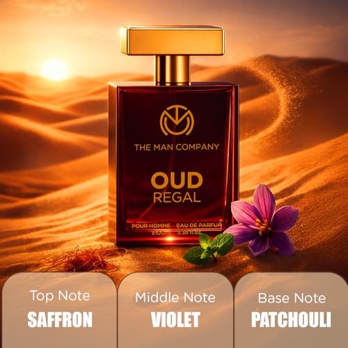 Image of THE MAN COMPANY OUD REGAL Perfume for Man | Long Lasting Bold Oud Perfume | Luxury EDP Fragrance with Saffron & Patchouli | Gift for Him | 100 ml | Anniversary fragrance gift | Valentine Gift Set For Man |