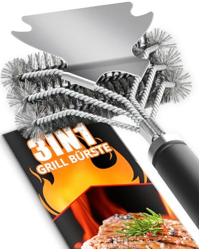 Grillbürste Edelstahl, Grill Reinigungsbürste, BBQ Grillrost Grill...