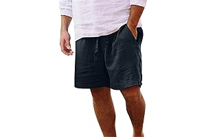 Navy Street MMA | Casual Mens Summer Cotton Linen Shorts | Quick Dry