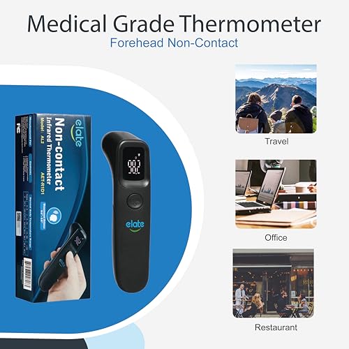 Elate Non-Contact Forehead Thermometer for Adults and Kids, No-Touch Digital Baby Thermometer for Infants/Newborns, Medical Grade, FSA HSA Eligible, Touchless Temporal Thermometer for Fever - Image 6