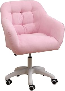 K-DESIGN Silla Giratoria De Lino De Algodón, Silla De Escritorio Ergonómica con Ajuste De Elevación, Silla De Ocio para Sala De Estar De Oficina En Casa