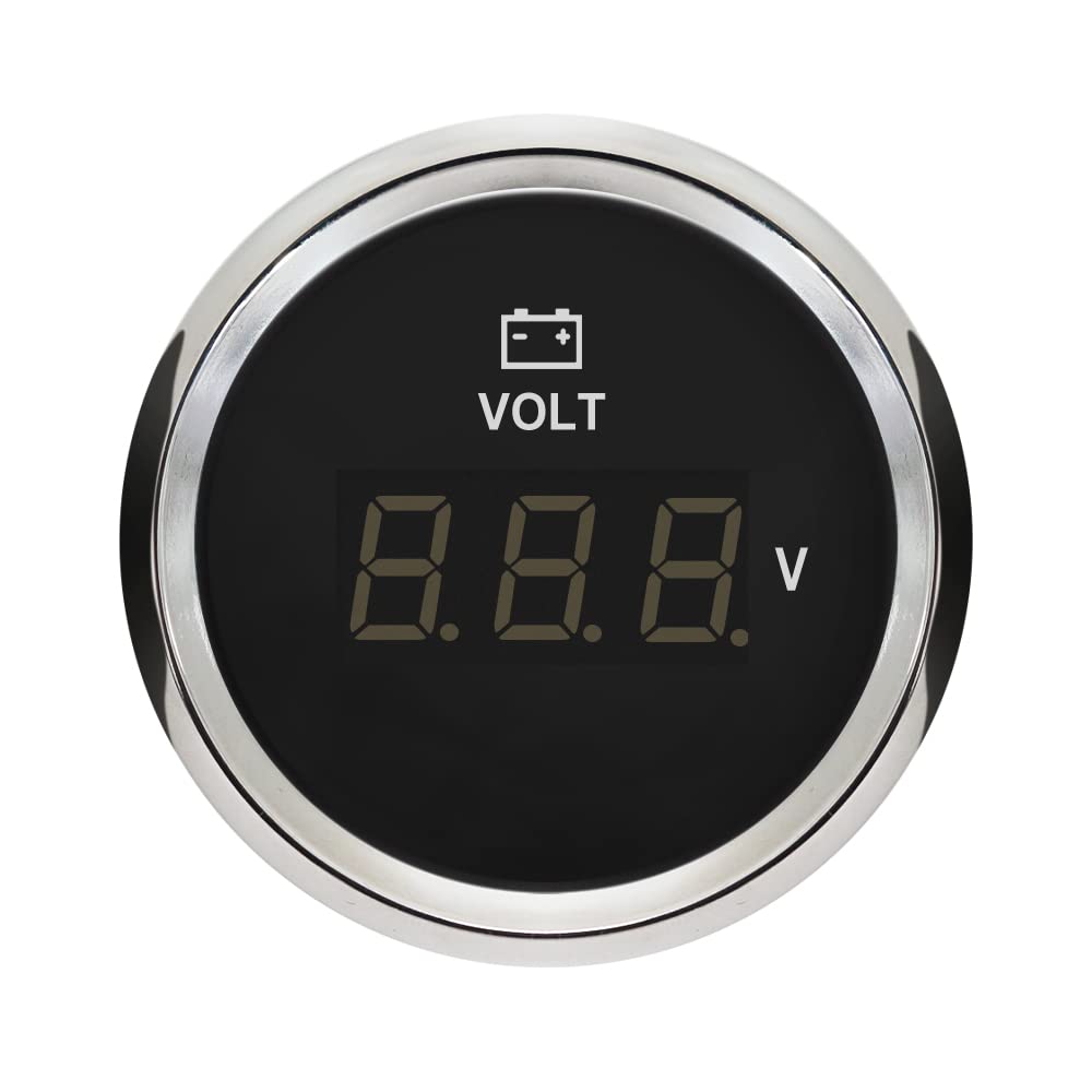 ELING Voltmetro digitale Voltmetro 8-32V 52mm(2") Con retroilluminazione 12V 24V per Auto RV Limousine