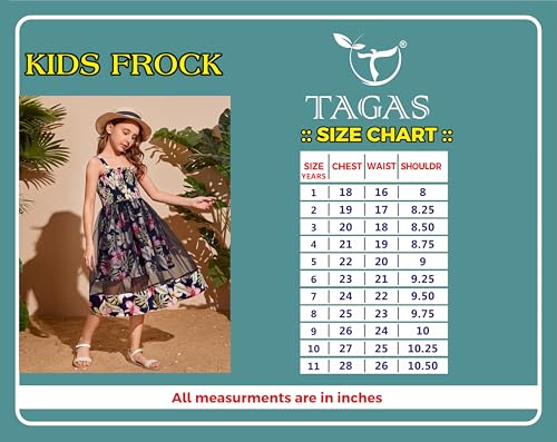 Image of TAGAS Dress for Girls Knee Length II Baby Girl Dress|| Frock for Girl |Girl Floral Sundress|Kids Frock|