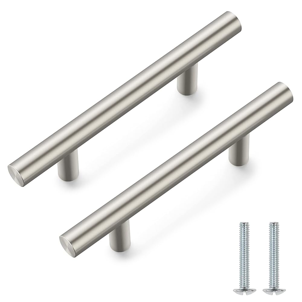 Home & Beyond 10 pcs Polished Nickel Cabinet Pulls 7.4" (188mm) Handle, 5" (128mm) Screw Spacing, Stainless Steel Kitchen Drawer Pulls Hardware, Dresser Drawer Handles, Brushed Nickel Cabinet Handles