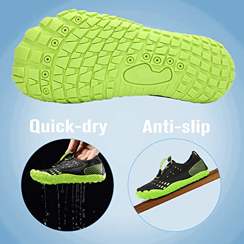 Boys & Girls Kids Water Shoes Lightweight Comfort Sole Easy Walking Athletic Slip On Aqua Sock(Toddler/Little Kid/Big Kid) U420Wz1902-Green-35 #TOP3