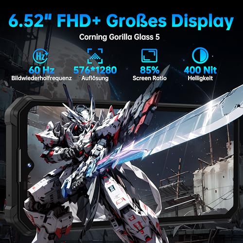OUKITEL WP53S Outdoor Smartphone Android 15-11000mAh Outdoor Handy Ohne Vertrag 16(4 + 12) GB +128GB/1TB, 6.52” Display 128dB Lautsprecher Baustellenhandy mit Campinglampe NFC/Fingerabdruck/Face ID
