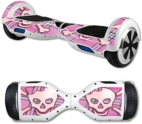 Protective Vinyl Skin Decal for Self Balancing Scooter Hoverboard mini hover 2 wheel unicycle wrap cover sticker Pink Bow Skull - (DECAL ONLY)