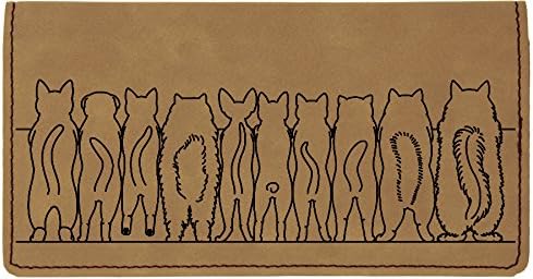CAROUSELCHECKS Cat Tails Laser Engraved Leatherette Checkbook Cover - Image 2