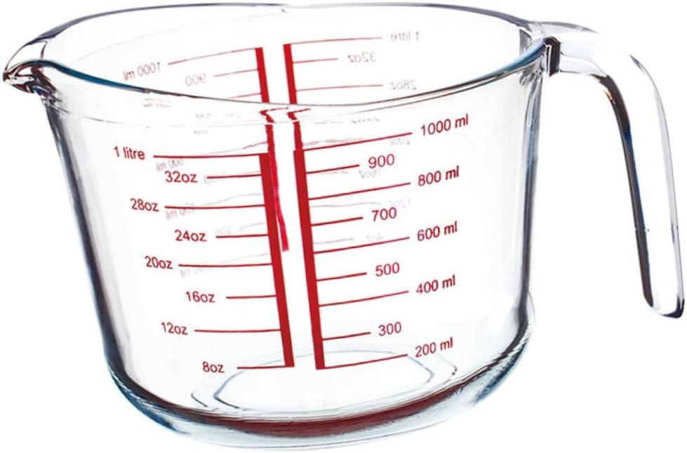 Tempered Glass Measuring Cup 1l Scale Measure Cup Tool Heat-resistant Kitchen Baking Measuring Glass for Milk and Liquids