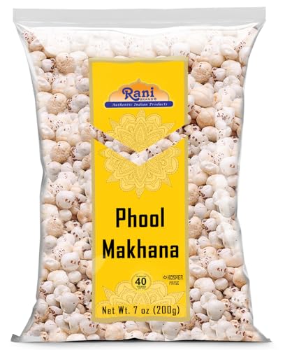 Image of Rani Jumbo Phool Makhana (Fox Nut /Popped Lotus Seed) Plain Raw Uncooked 7oz (200g) ~ All Natural | Vegan | No Colors | Gluten Friendly | NON-GMO | Kosher | Indian Origin