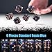 AUSTOR 6 Sided Dice 16mm, 6 Pieces D6 Dice Handmade Sharp Edge Resin Dices Set with Metal Case for Tenzi, Farkle, Yahtzee, Bunco or Teaching Math, Dark Star