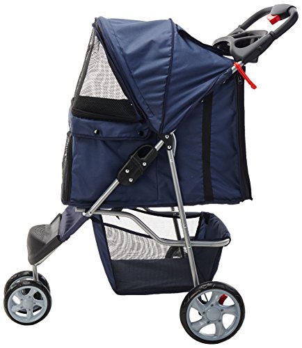 Paws & Pals 3 Wheeler Elite Jogger Pet Stroller Cat/Dog Easy to Walk Folding Travel Carrier - Image 5