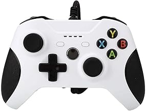 DIGISHUO White Wired Controller for Xbox One USB Gamepad Joypad Joystick Controller with Dual Vibration, Headset Jack and Trigger Buttons for Xbox One/Xbox One S/Xbox One X/PC Windows 7/8/10(White)