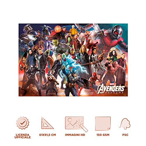 Erik® - Poster Marvel Avengers Endgame Line Up, 63x91,5 cm - Gadget - Immagine 1