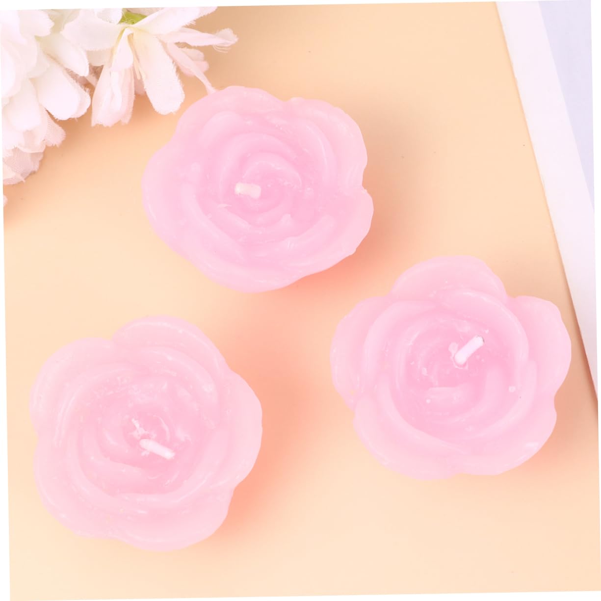 Rosa Candele Galleggianti Paraffina a Forma di Rosa 12 Pezzi