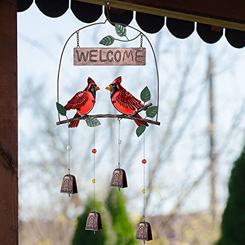 Cardinal Bird Wind Chime, Red Bird Bell Wind Chimes Outdoor Decorations Hanging Decor, Mother Home Choice #TOP8