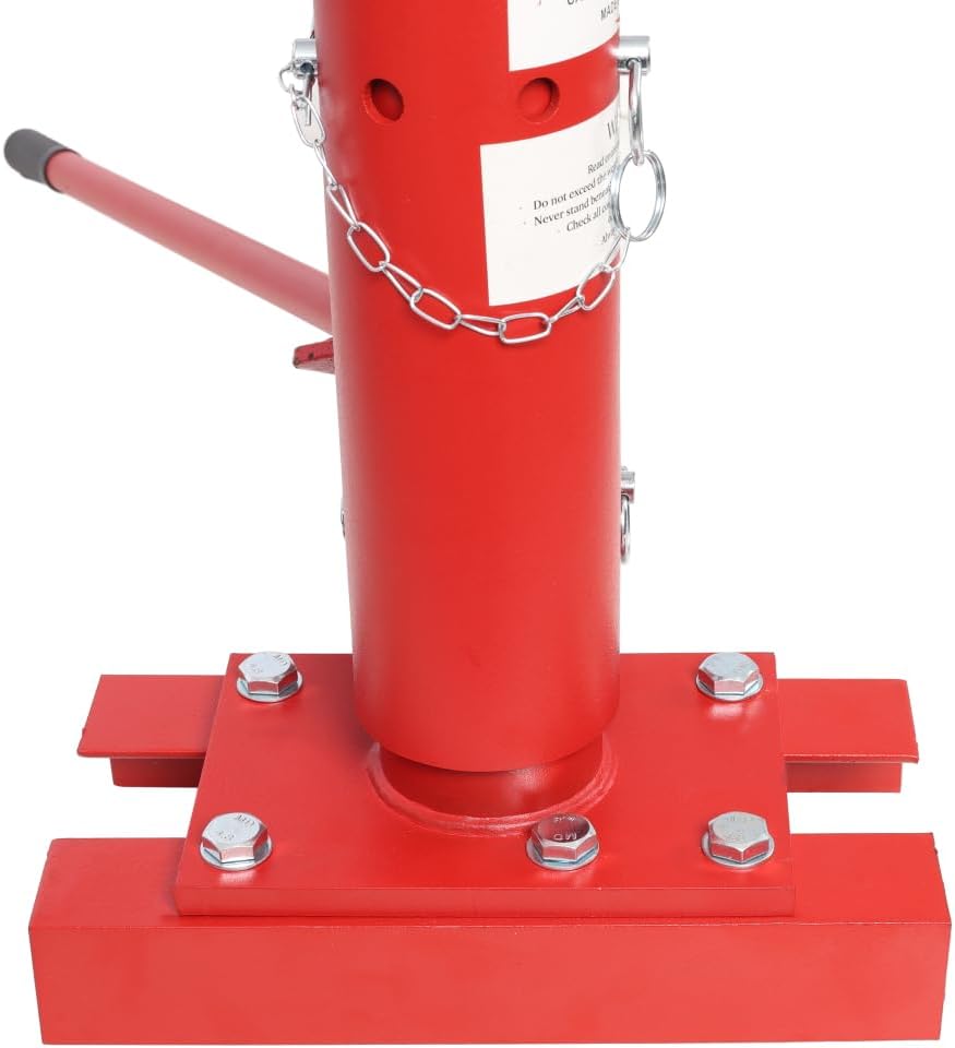 Pickup Truck Crane, 1000lbs Capacity Truck Bed Hoist with 360° Swivel Base, Hydraulic Lift Arm with 4 Extension Positions, Portable Engine Hoist for Loading Equipment, Red Gantry Crane