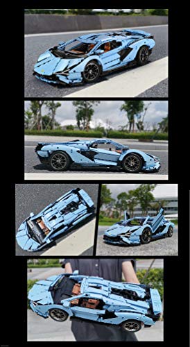 Foxcm Technik Bausteine Auto für Lamborghini Sportwagen, Bauset mit Fernbedienung und Motoren, 3860 Klemmbausteine… – Bild 6