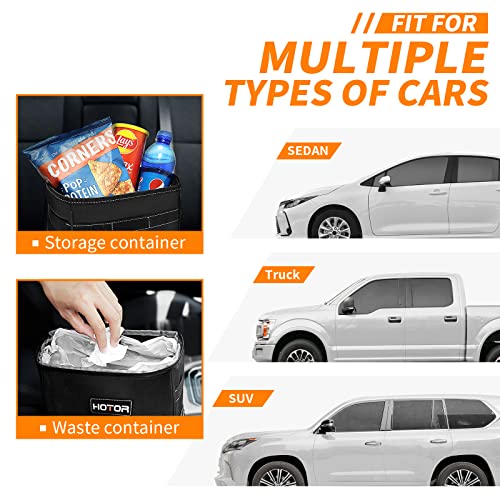 HOTOR Car Bin: Leak-Proof, Foldable, Waterproof Interior Accessory With Lid, Adjustable Straps and Multiple Pockets - Image 6