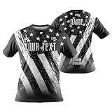 DIYUME Custom American Freedom Esports T-Shirt Short Sleeve Jersey for Team Sports,Black