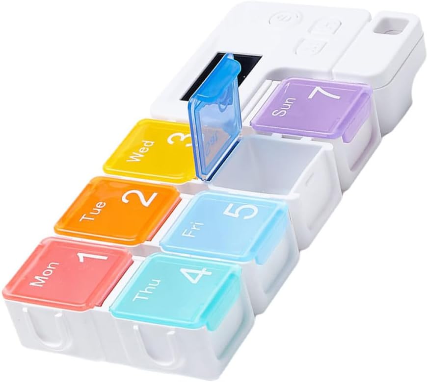 Wear Resistant Weekly Medicine Case with Timed Reminder and Display