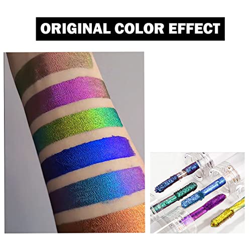 Yxkjmn Multichrome Liquid Eyeshadow,Chameleon Liquid Eyeshadow,Glitter Eyeshadow Intense Multicolor Shifting,Long-Lasting With No Crease,Quick Drying Eye Makeup (#06) #TOP4