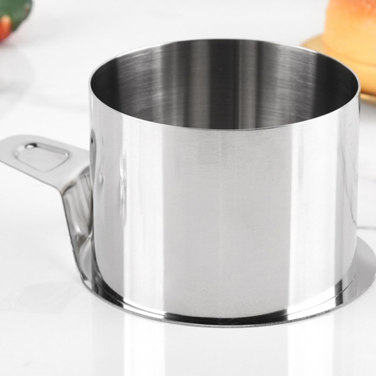 SOIMISS Molde Redondo para Hornear Pasteles de Acero Inoxidable, 1 Juego | Acabado Plata, Superficie Lisa, Incluye Placa de Presión y Espátula, Apto para Repostería y Cocina DIY