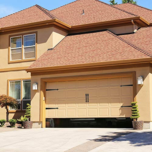 Skysen Steel Garage Door Decorative Hinges Handles Accents Hardware Kit Screw Mount,Black(Tckls) #TOP5