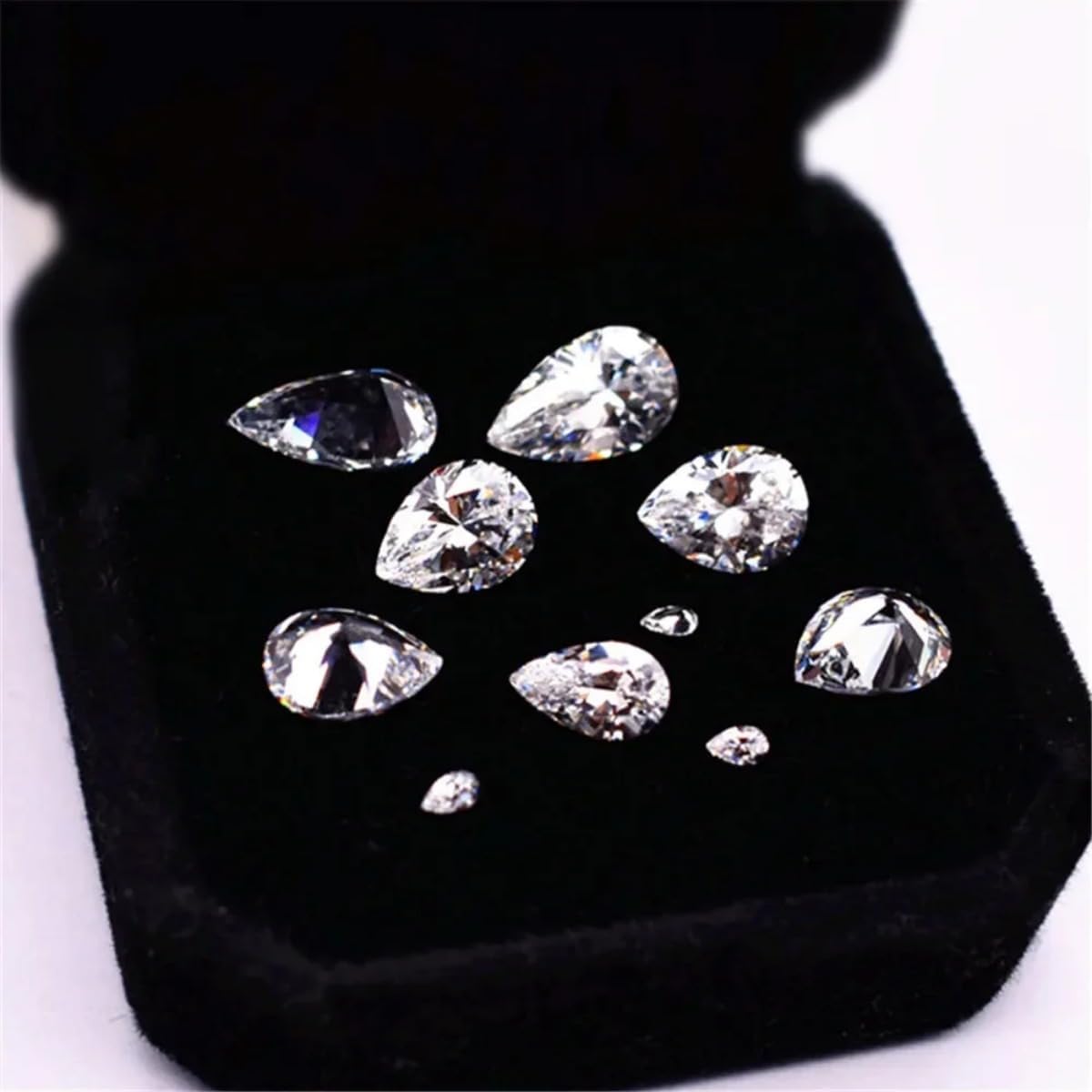 AAA Transparent White Pear Teardrop Faceted Cubic Zirconia Loose Gem