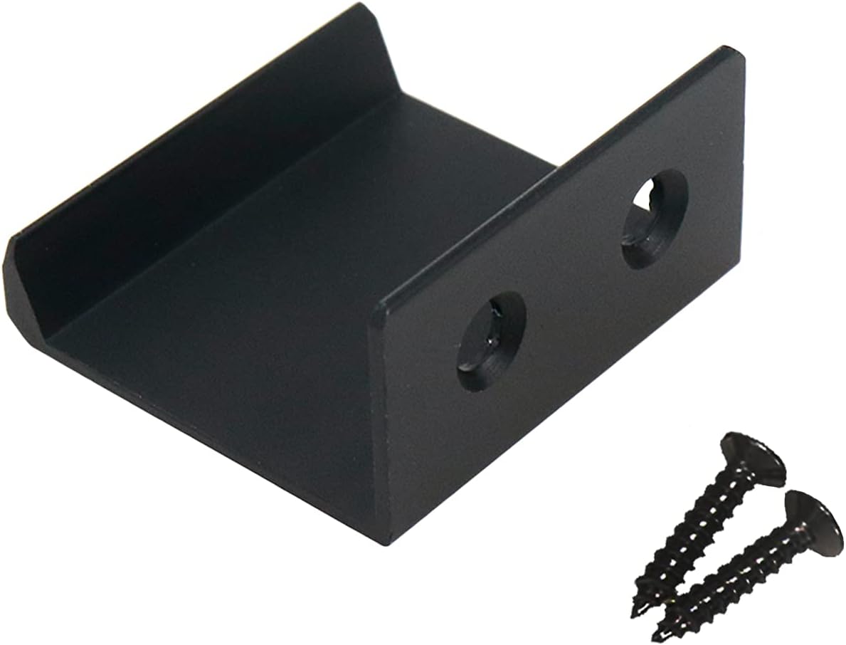 1.38 Inch Black Finger Pulls for Cabinet 4Pcs, 0.63 Inch Hole Spacing, Aluminum Alloy Edge Pulls Furniture Handle, Back Mount Concealed Handles for Cupboard, Drawer, Dresser, Wardrobe