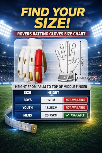 Image of Rovers Player Edition Cricket Gloves for Mens | Highperformance Adult Cricket Batting Gloves (Red-White, Right)
