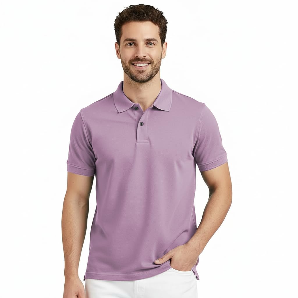 nexify Men's Premium Cotton Piqué Polo T-Shirt, Classic Fit Short Sleeve Casual Summer Shirt, Soft & Breathable Fashion Polo-picture-25