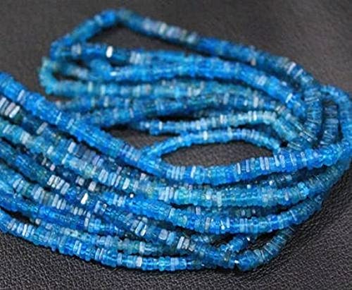 Apatite bleue néon en fil de perles Heishi 3mm pour vos bijoux d'été