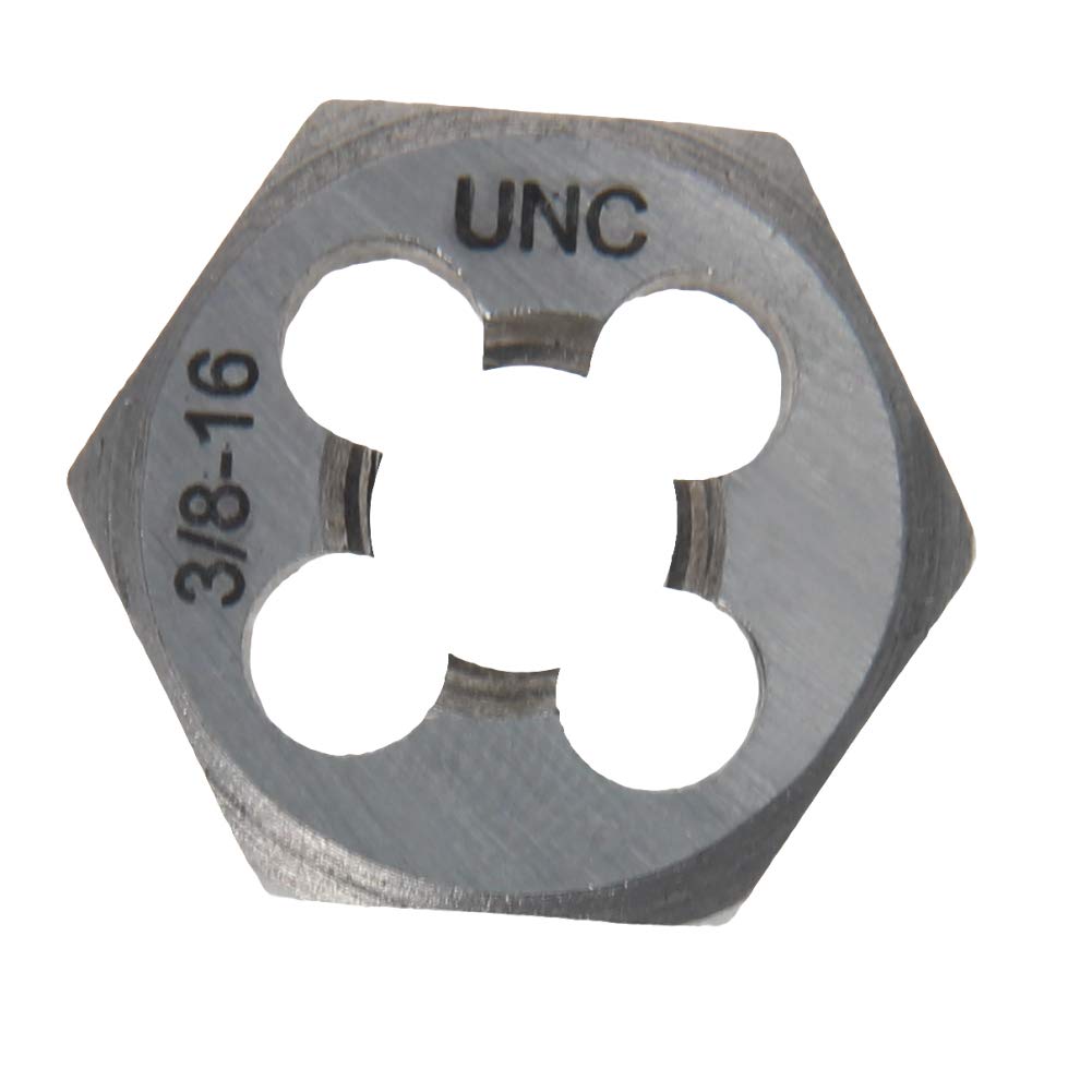 Utoolmart Hex Rethreading Die, UNC 3/8-16 Carbon Steel Thread Die, Hex Rethreading Die Machine Thread Die, Hexagon Taper Pipe, 1 Pcs