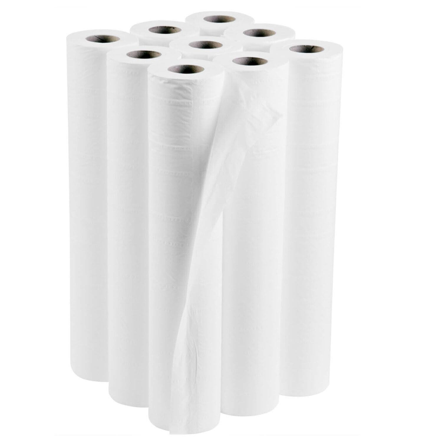 9 x Couch Rolls 20 Inch White 2 Ply Hygiene Rolls for Massage Beauty