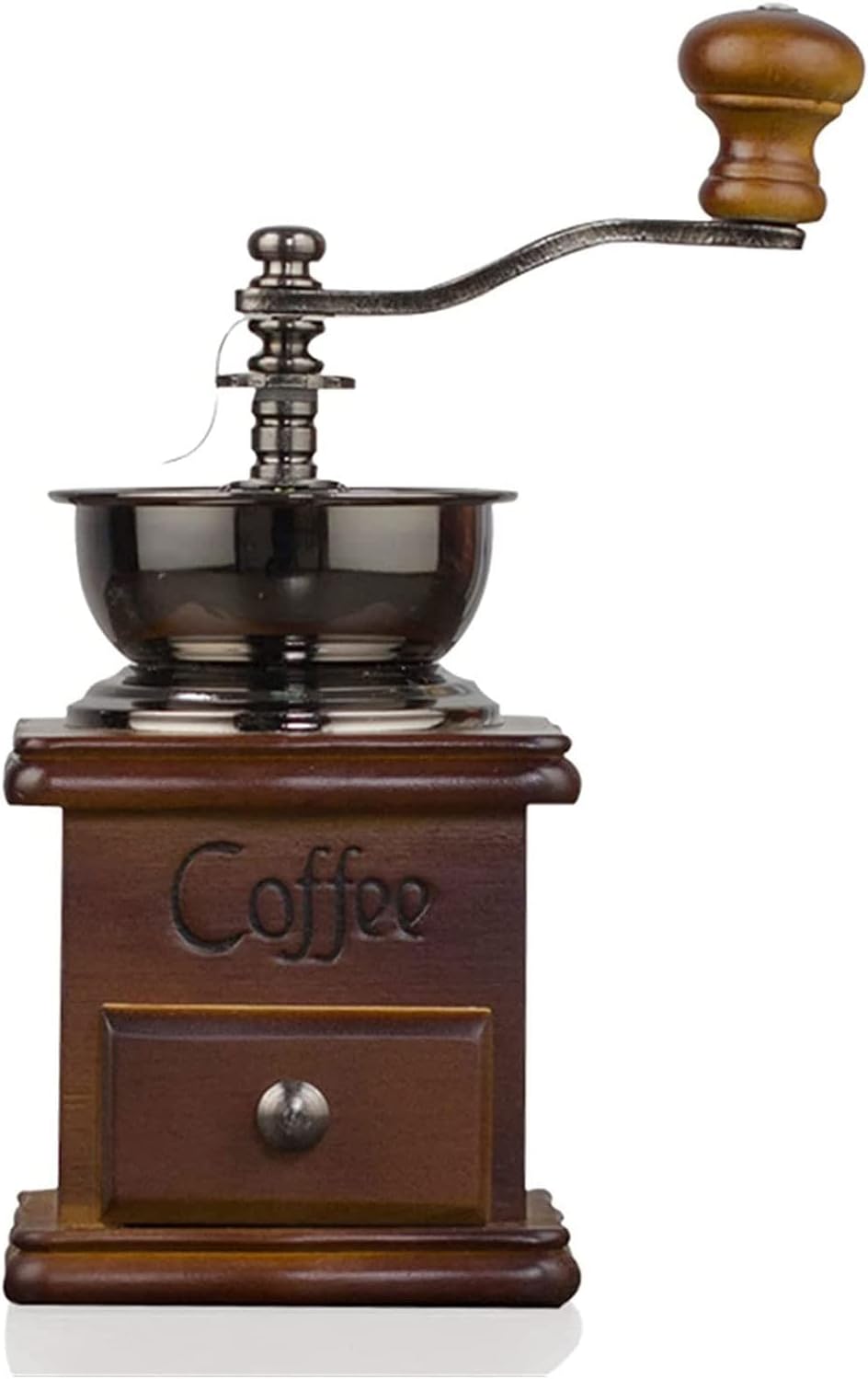 Manual Coffee Grinder Wooden Coffee Bean Grinder Manual Coffee Grinder Roller Antique Coffee Mill for Making Mesh Coffee Decoration Best Gift
