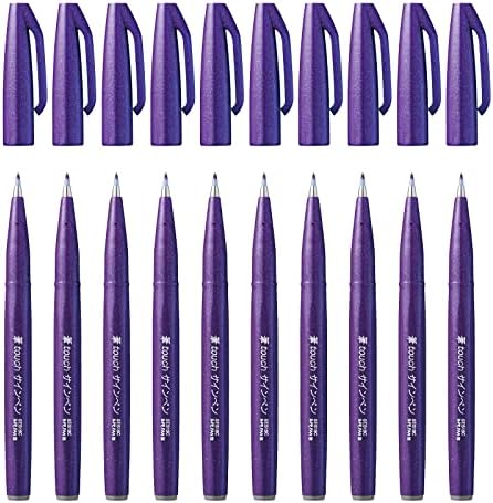 Pentel Brush Sign Pen Black - Pack of 10