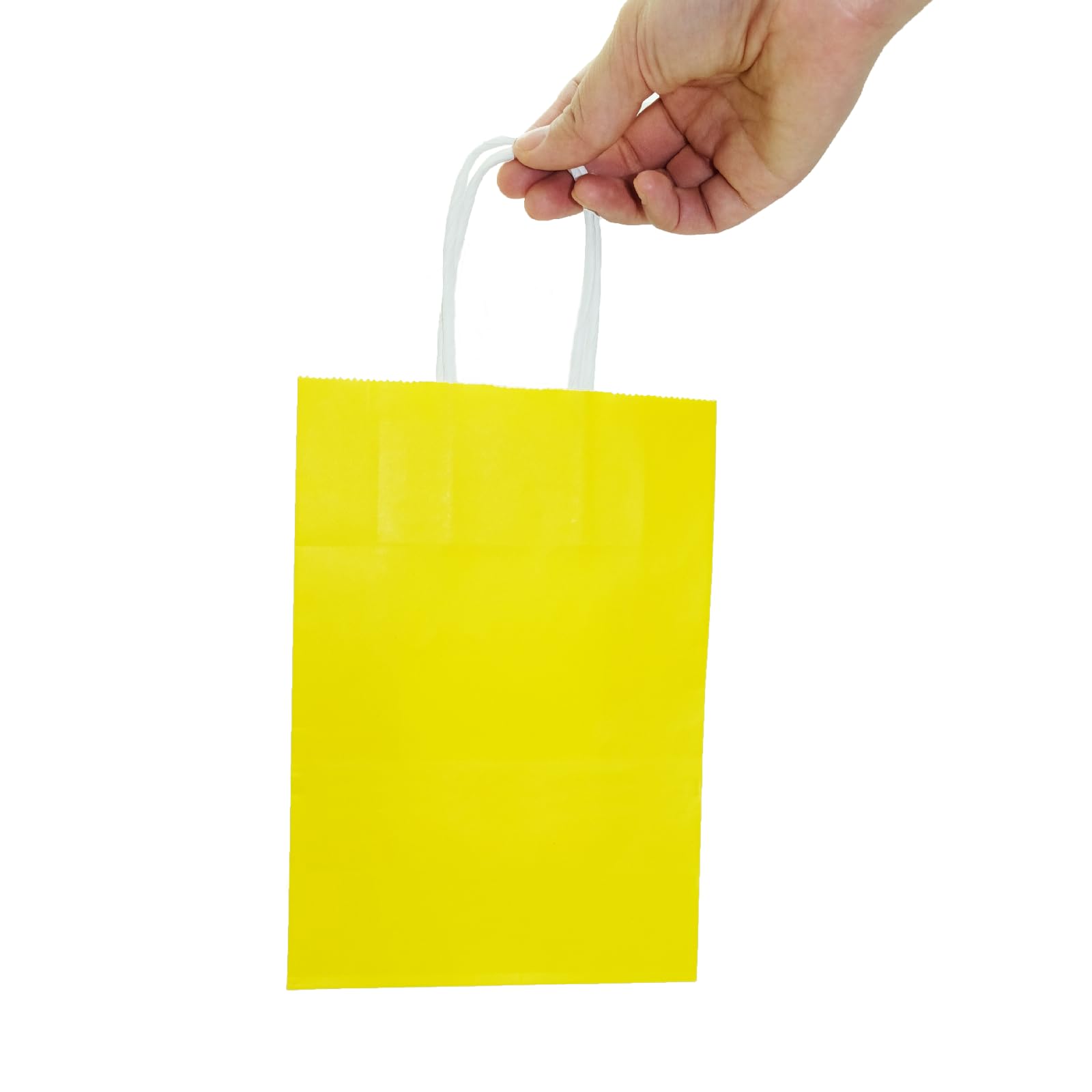 SIMPLECOOL 25pcs Small Paper Gift Bags with Handles 5.9x3.1x8.3 in. Favor Bags Goodie Bag Bulk for Party, Birthday, Wedding, Merchandise, Retail, Small Business, Arts, DIY Crafts – Yellow