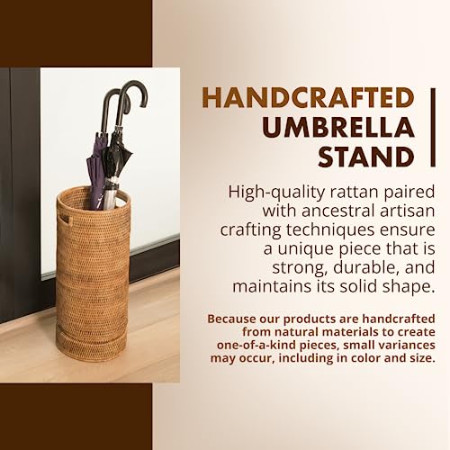 image for KOUBOO La Jolla Rattan Umbrella Stand, Handmade, Honey Brown, Umbrella