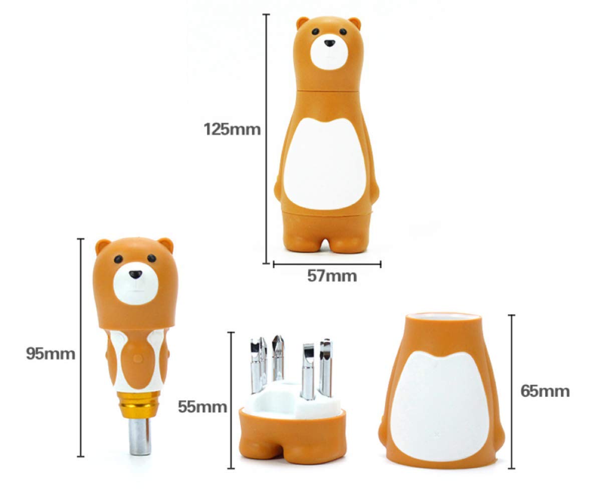 Men’s Gift 6 in 1 Cute Bear Precision Screwdriver Set,s2 Alloy Steel Quality,Home Appliance Furniture Household Repair Tool Kits for Electronic Devices - Image 2