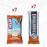 CLIF BAR and CLIF Builders - Variety Pack - Crunchy Peanut Butter and Chocolate Peanut Butter - Energy Bars and Protein Bars - Non-GMO - Plant Based - 2.4 oz. (14 Count) - Image 2