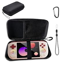 YAJOJO Carrying Case for AYANEO Pocket AIR Mini Handheld Game Console with Lanyard & Carabiner,Hard Shell Cover with Pocket for AYANEO Pocket AIR Mini & Accessories ,ShockproofBlack