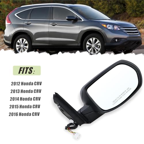 Lqito Right Passenger Side Door Mirror Compatible With 2012 2013 2014 2015 2016 Honda CRV CR-V With Manual Folding Power Glass Heated Black Replace#76208-T0A-A21(5Pins) by Lqito - Used condition - Image 5