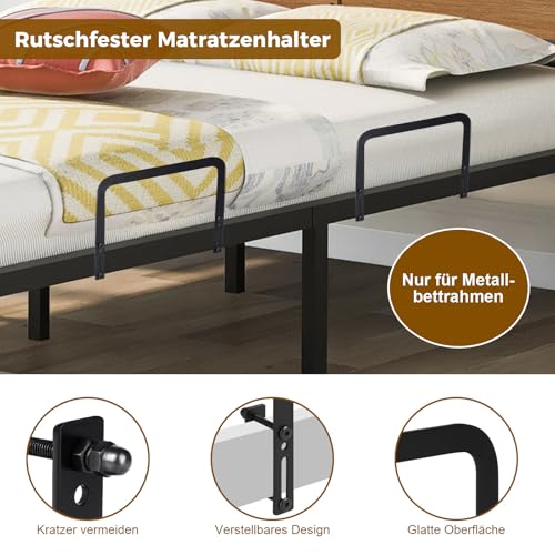 Joyoleder 4 Stück Matratzenhalter Gegen Verrutschen, rutschfest Matratzenbügel, Verstellbarer Matratzenstopp, Matratzenstabilisatoren für Massive Bettpaneele, Tatami, Schwebebetten, Boxspringbett