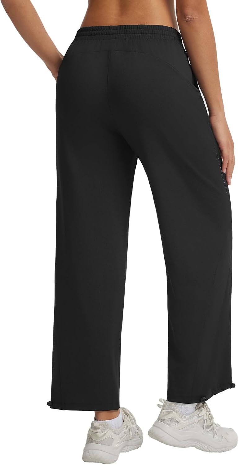 baleaf Women's Joggers Pants with Pockets for Athletic Running Quick Dry Moisture-Wicking Tapered Pants Drawstring Workout - Image 2