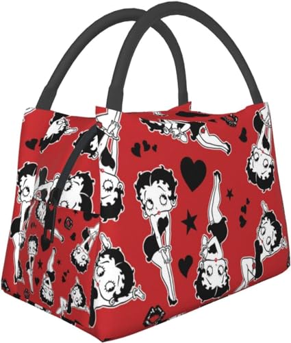 ベティちゃん ベティ ブープ 保冷 がま口 ランチバッグ ブラック お弁当箱 保温 保冷バッグ ファスナー付き コンパクト お弁当袋 ソフトクーラーバッグ トート・エコバッグ